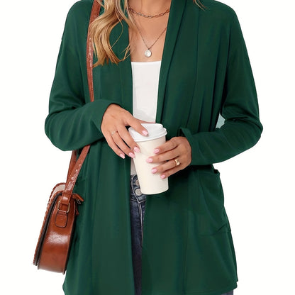 Cozy Open Front Cardigan with Pockets