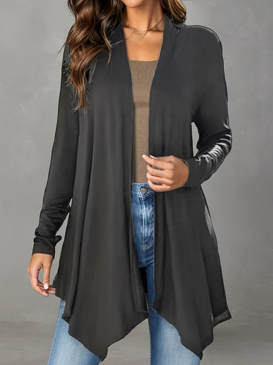 Lightweight Asymmetric Hem Cardigan