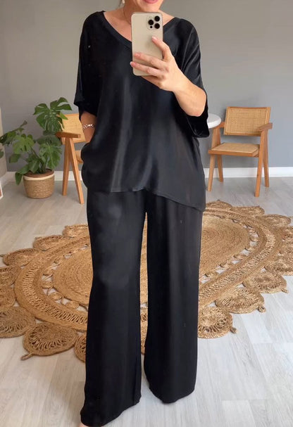 Casual Two-Piece Suit with V-Neck