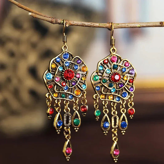 Maisie – Vintage Colorful Mandala Earrings