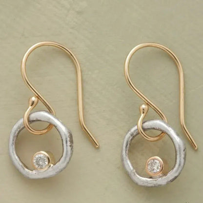 Luella – Vintage Gold & Silver Zirconia Earrings